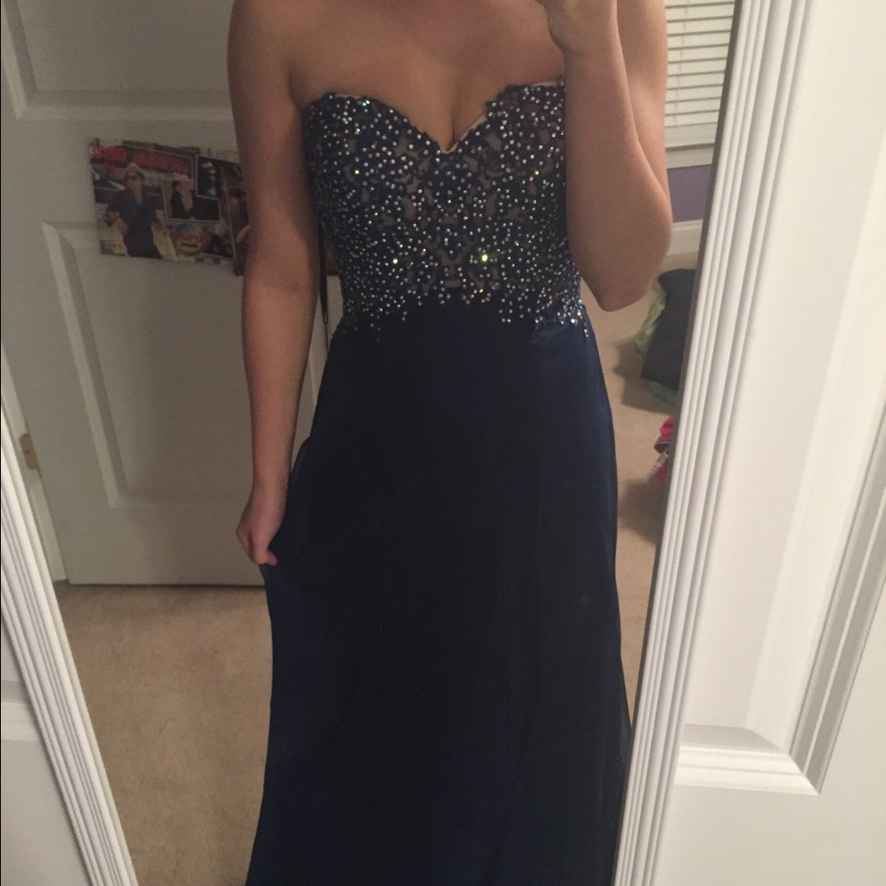 Navy blue prom dress